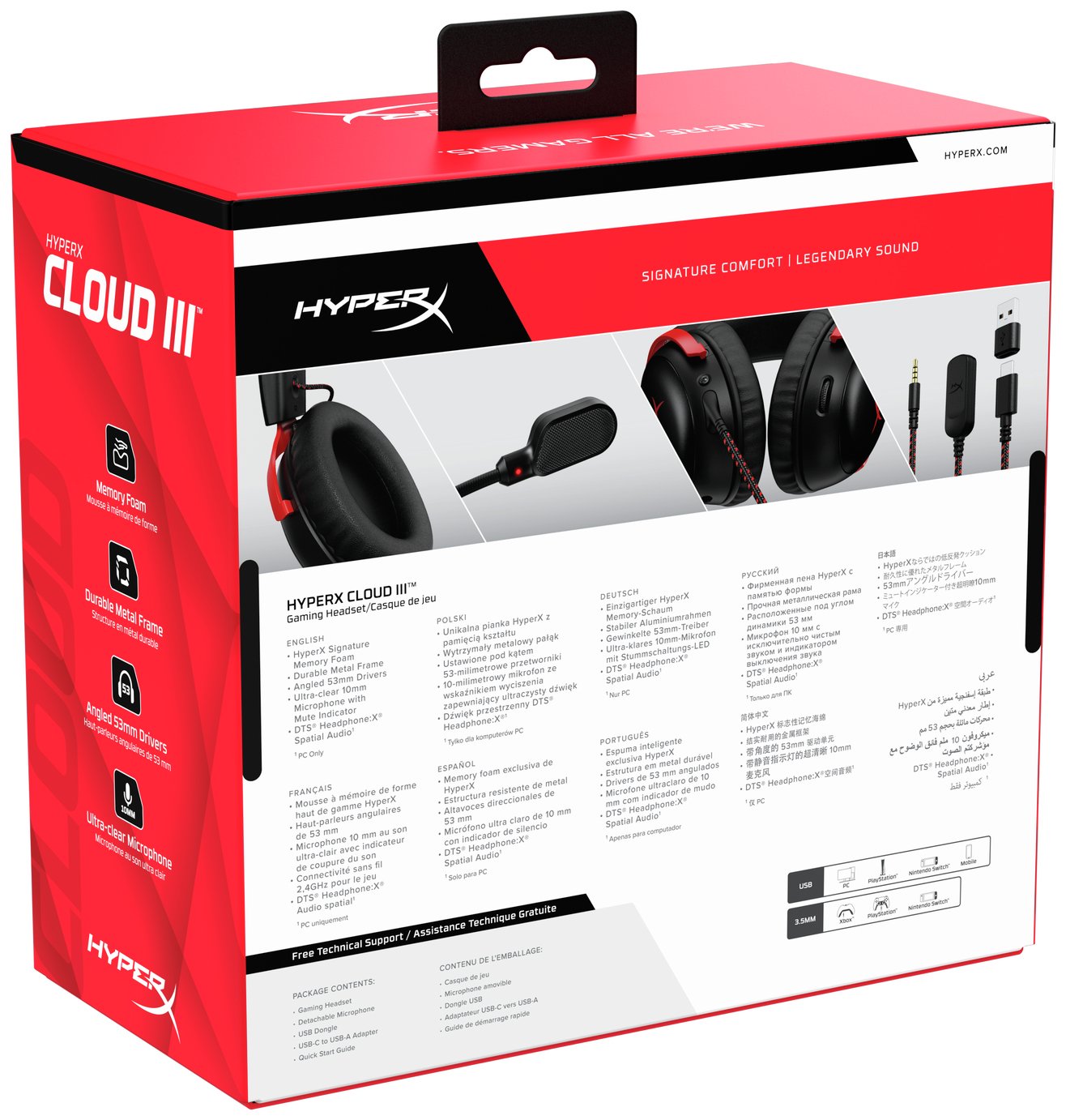 HyperX Cloud Alpha, Cuffie da Gaming, Connessione Cablata a 3,5 mm, Comandi sul Cavo, Telaio in Alluminio, Cuscinetti in Memory Foam Rivestiti in Similpelle, Adatto per PS4, Xbox e PC, Nero/Rosso