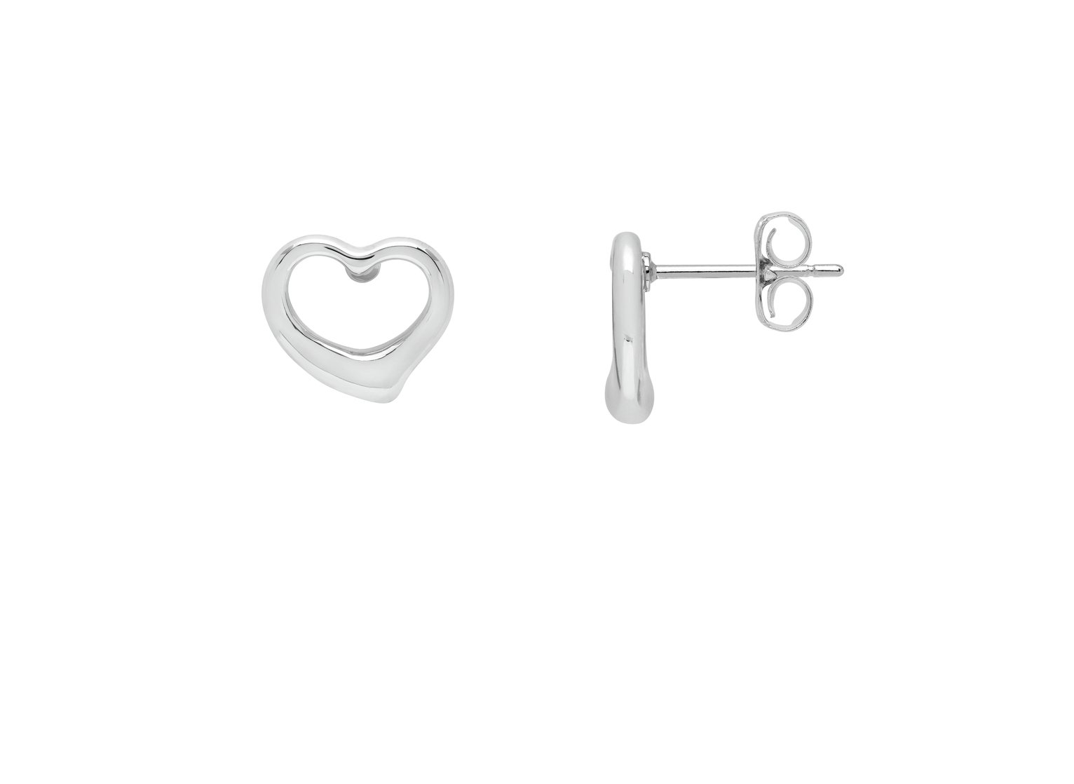 Amelia Grace Silver Colour Open Heart Stud Earrings Review