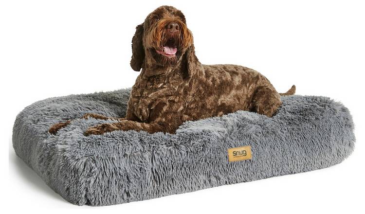 Snug Super Fluffy Grey Pet Bed-Small