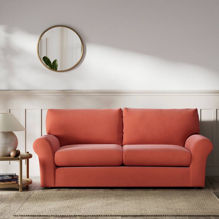 Habitat Molton Fabric 3 Seater Sofa -  Papaya 0