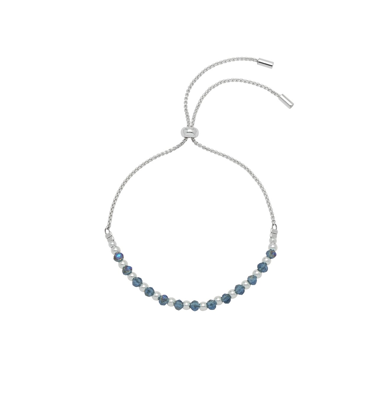 Amelia Grace Silver Colour Blue Bead Slider Bracelet Review