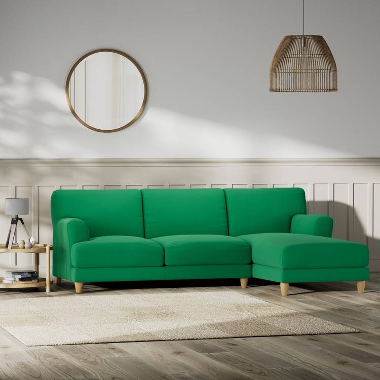 Habitat Askem Fabric Right Hand Corner Sofa - Emerald Green 0