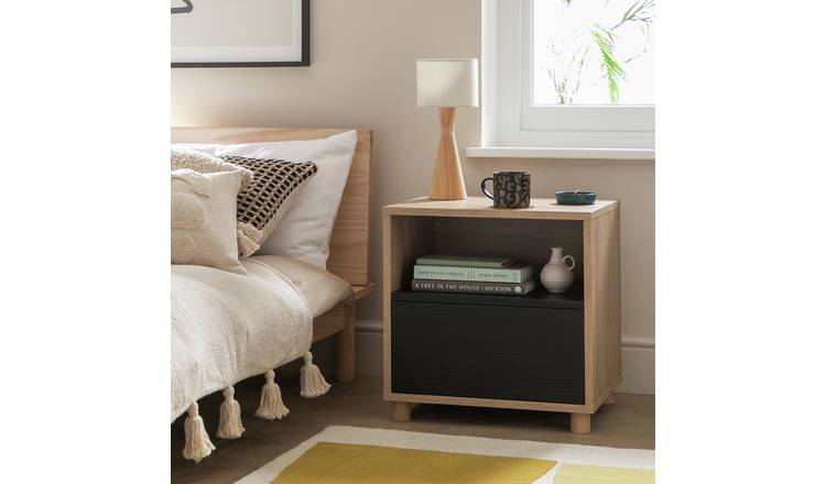 Habitat Koda 1 Drawer Bedside Table - Black