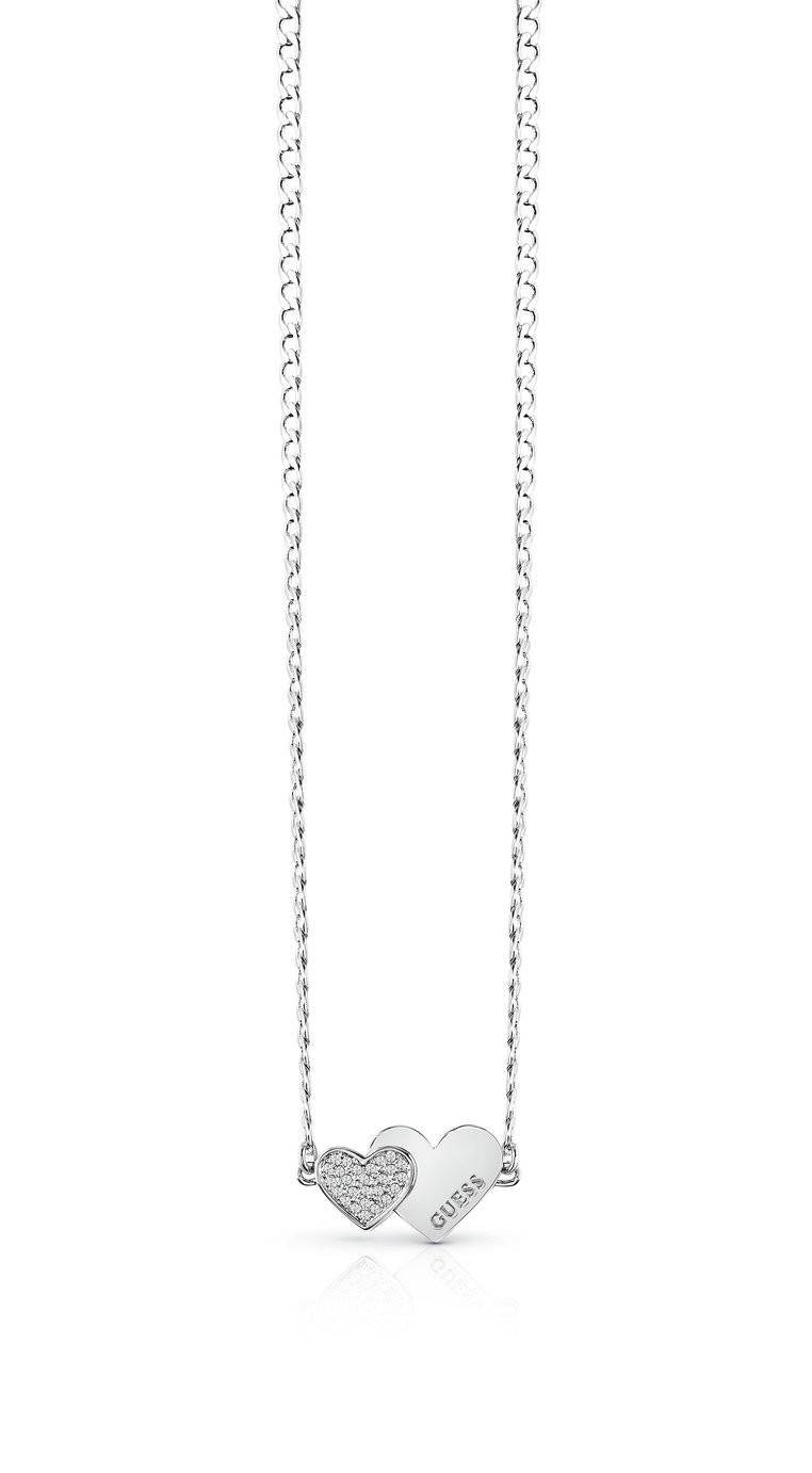 Guess Rhodium Plated Me N You Double Heart Pendant Necklace Review