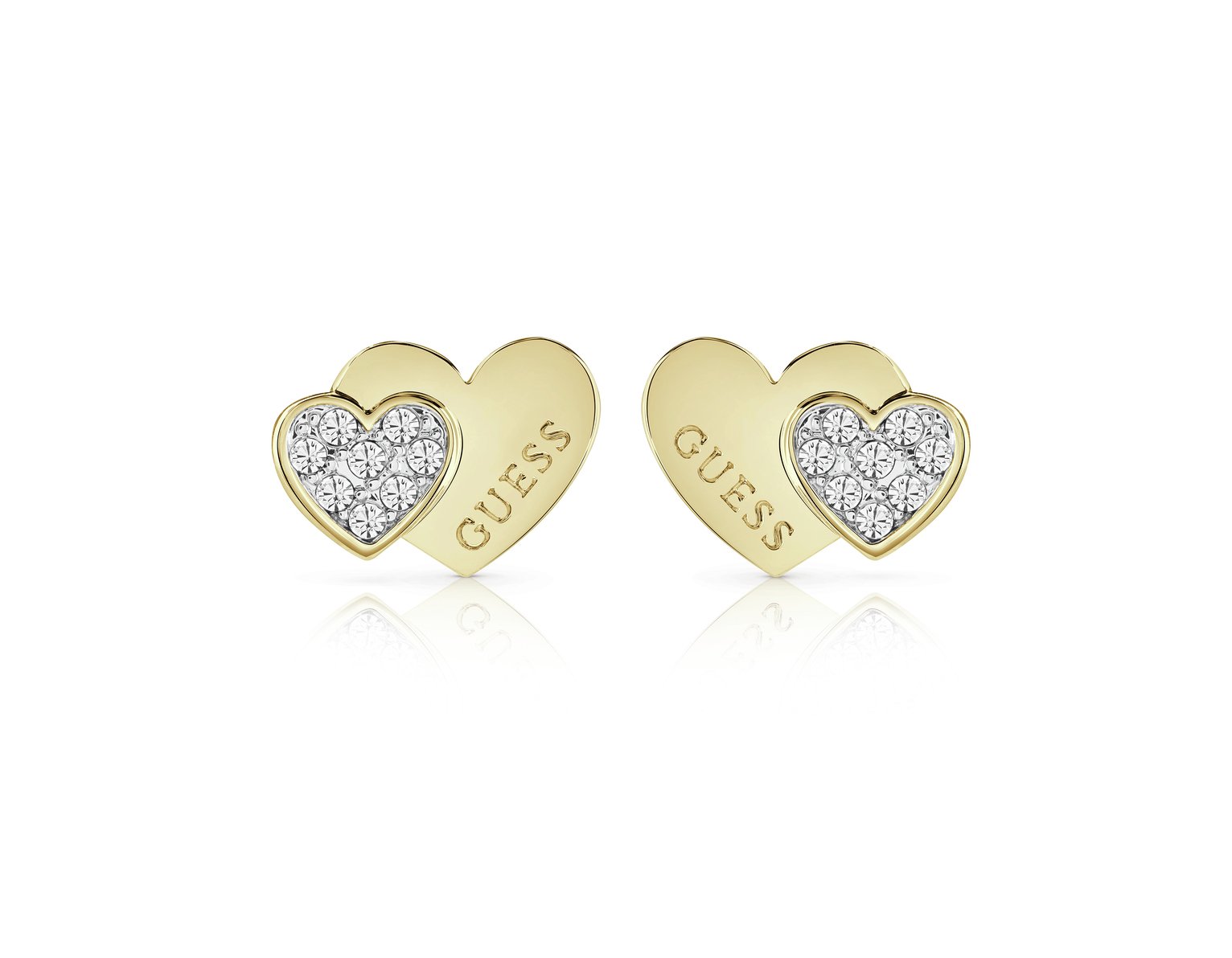 Guess Gold Plated Me N You Double Heart Stud Earrings Review