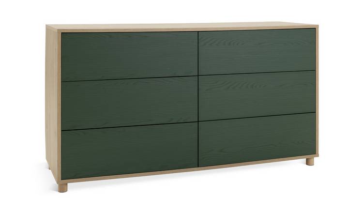 Habitat Koda 3+3 Drawer Chest - Green