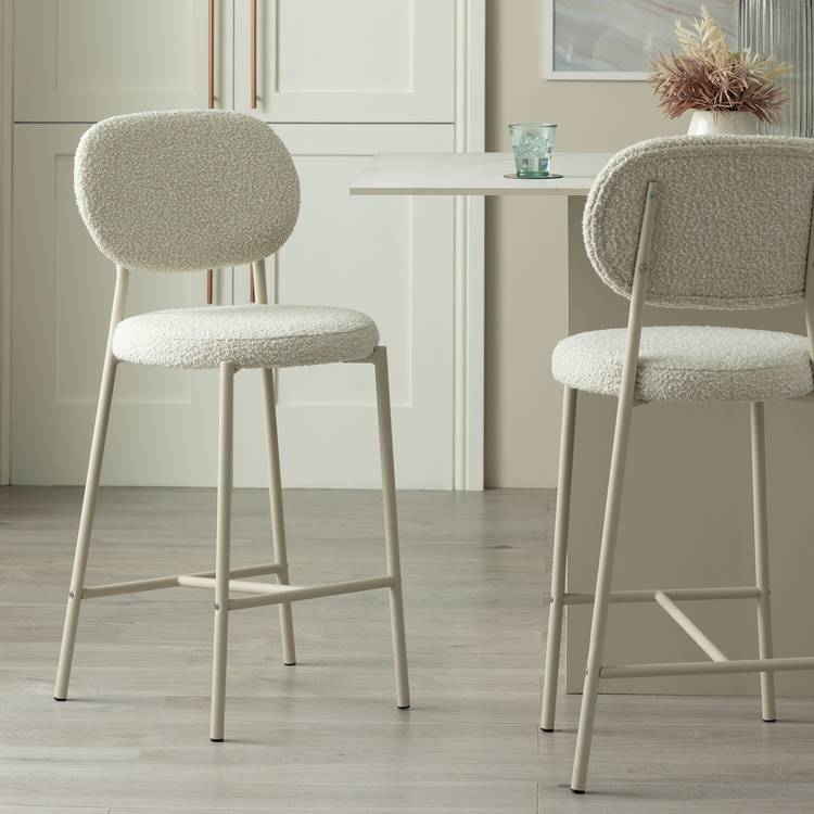 Habitat Orson Boucle Counter Bar Stool - White 0