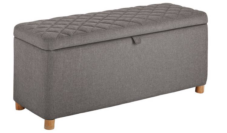 Argos Home James Fabric Large Ottoman - Grey