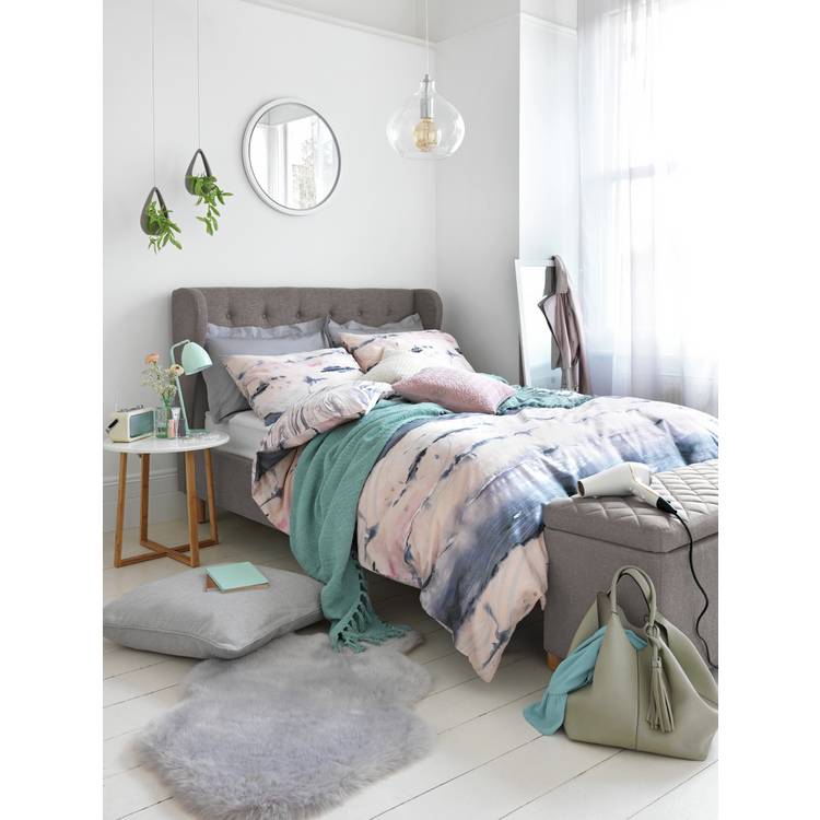 Argos Home James Fabric Large Ottoman - Grey 0