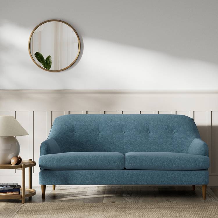 Habitat Frome Fabric 2 Seater Sofa - Blue - Dark Leg 0