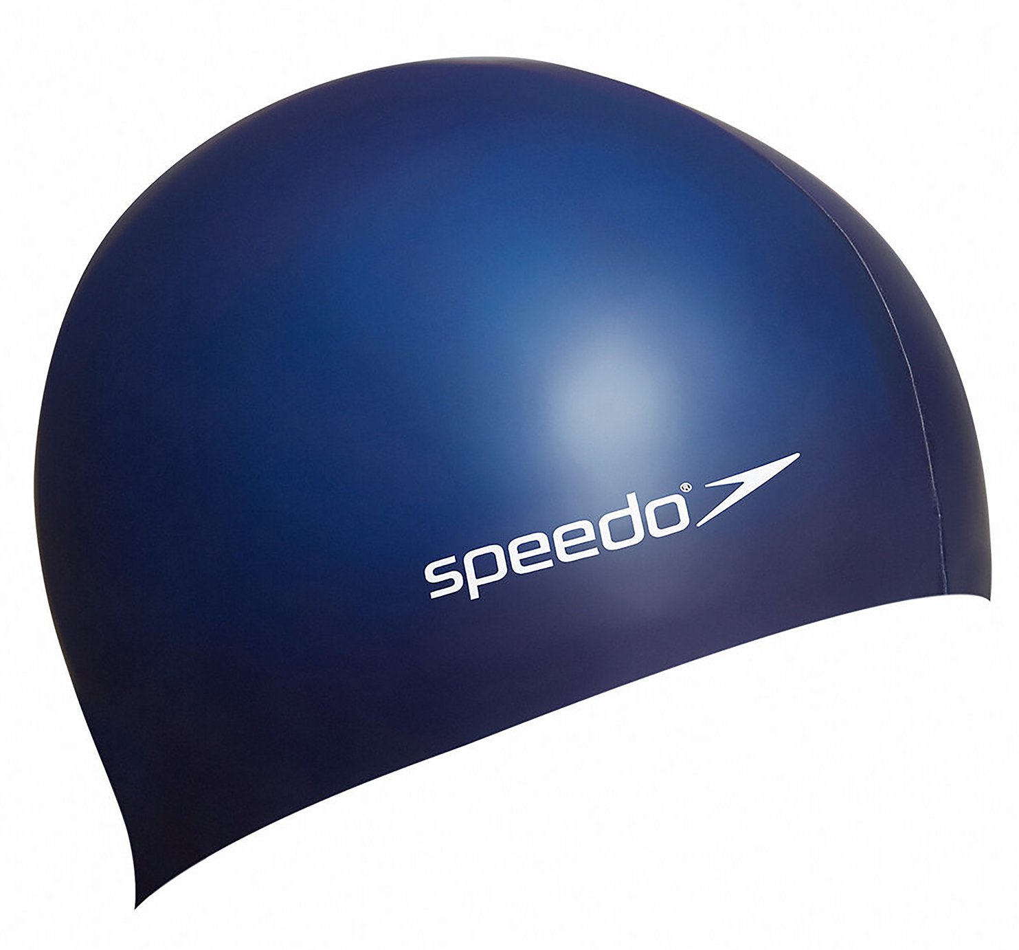 Speedo Plain Flat Silicone Swimming Cap - Navy Blue