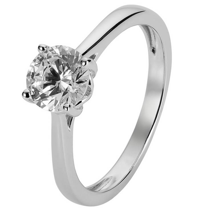 Revere Sterling Silver Cubic Zirconia Engagement Ring - J 0