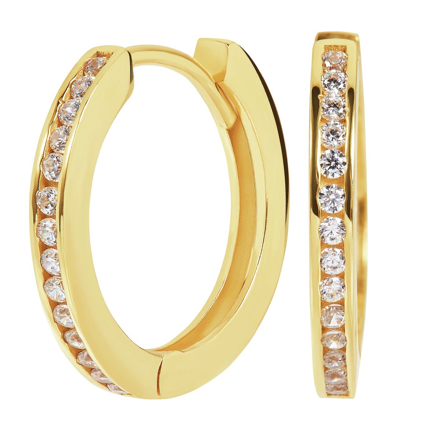 Revere 9ct Gold Plated Sterling Cubic Zirconia Hoop Earrings Review