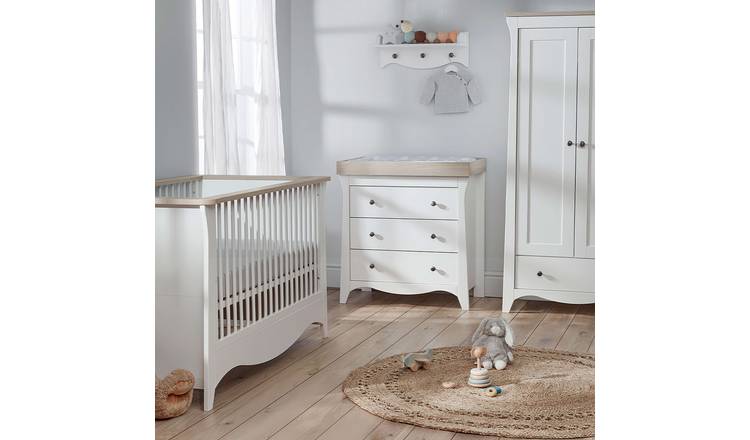 Cuddleco Clara 3 Piece Nursery Furniture Set - Ash & White