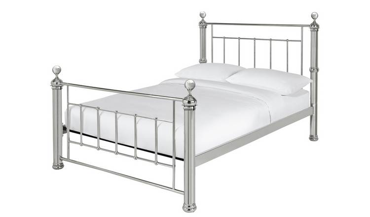 Argos Home Mayfair Kingsize Metal Bed Frame - Chrome