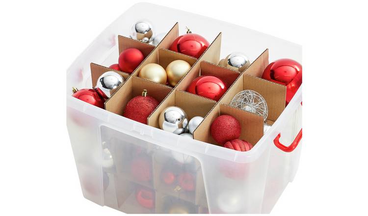 Buy Strata 40L Bauble Box with 36 Dividers - Clear, Plastic storage boxes  and drawers