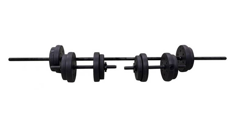 Opti Vinyl Dumbbell and Barbell Set - 25kg