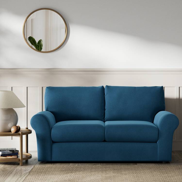 Habitat Molton Velvet 2 Seater Sofa - Ink Blue 0