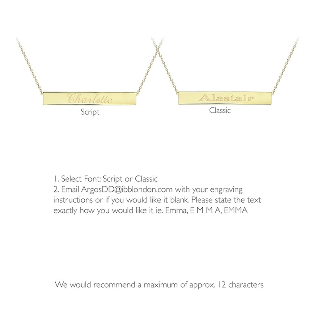 9ct Gold Personalised Bar Pendant 17 Inch Necklace Review