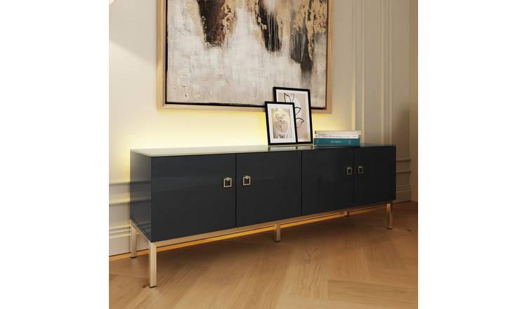 Frank Olsen Lyra 4 Door TV Unit - Midnight Black