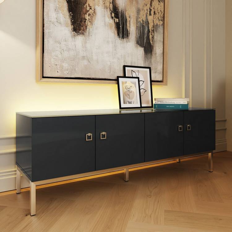 Frank Olsen Lyra 4 Door TV Unit - Midnight Black 0