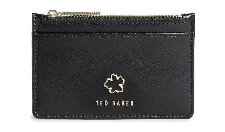 Ted Baker Flower Eyelet Zip Black Card Holder