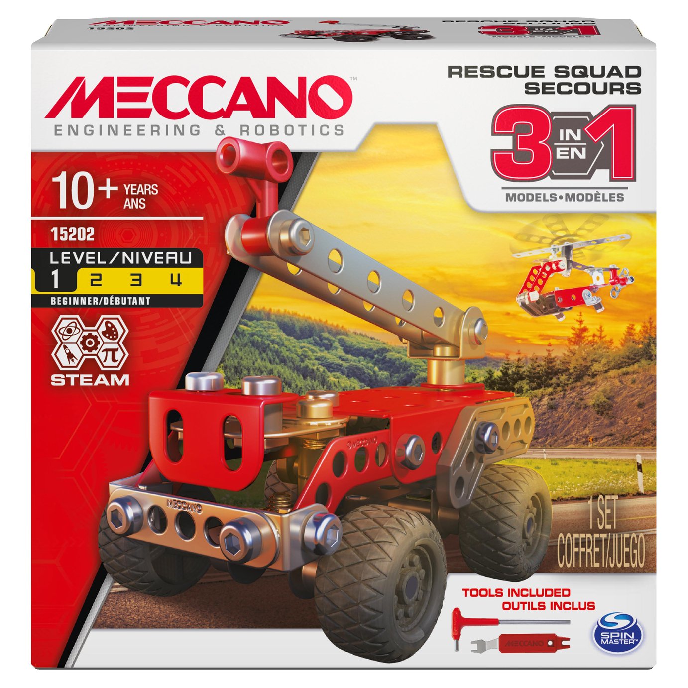 meccano junior rescue fire engine building set