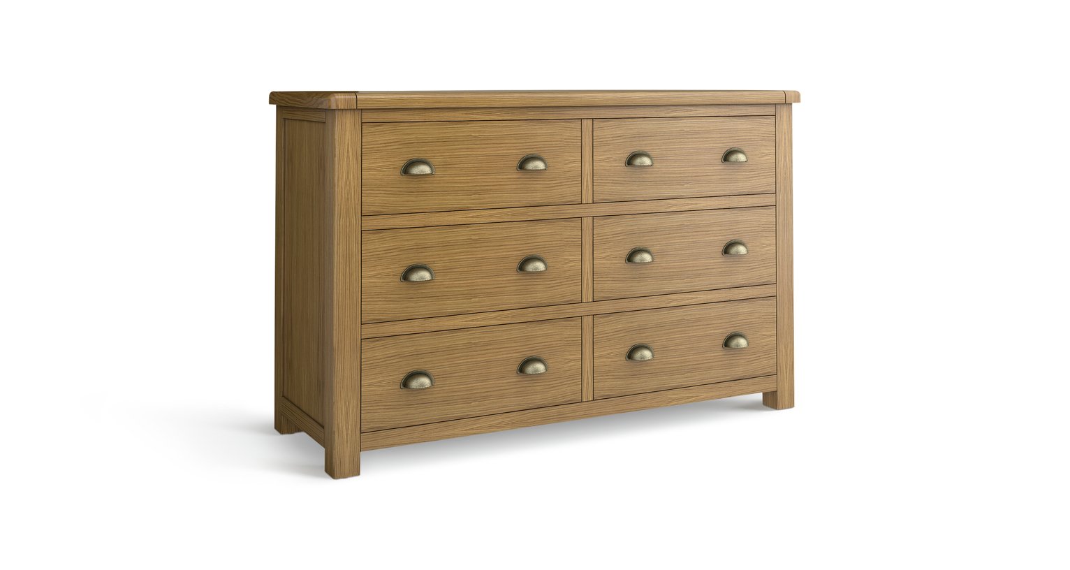 Habitat Kent 3 3 Drw Chest of Drawers - Oak & Oak Veneer