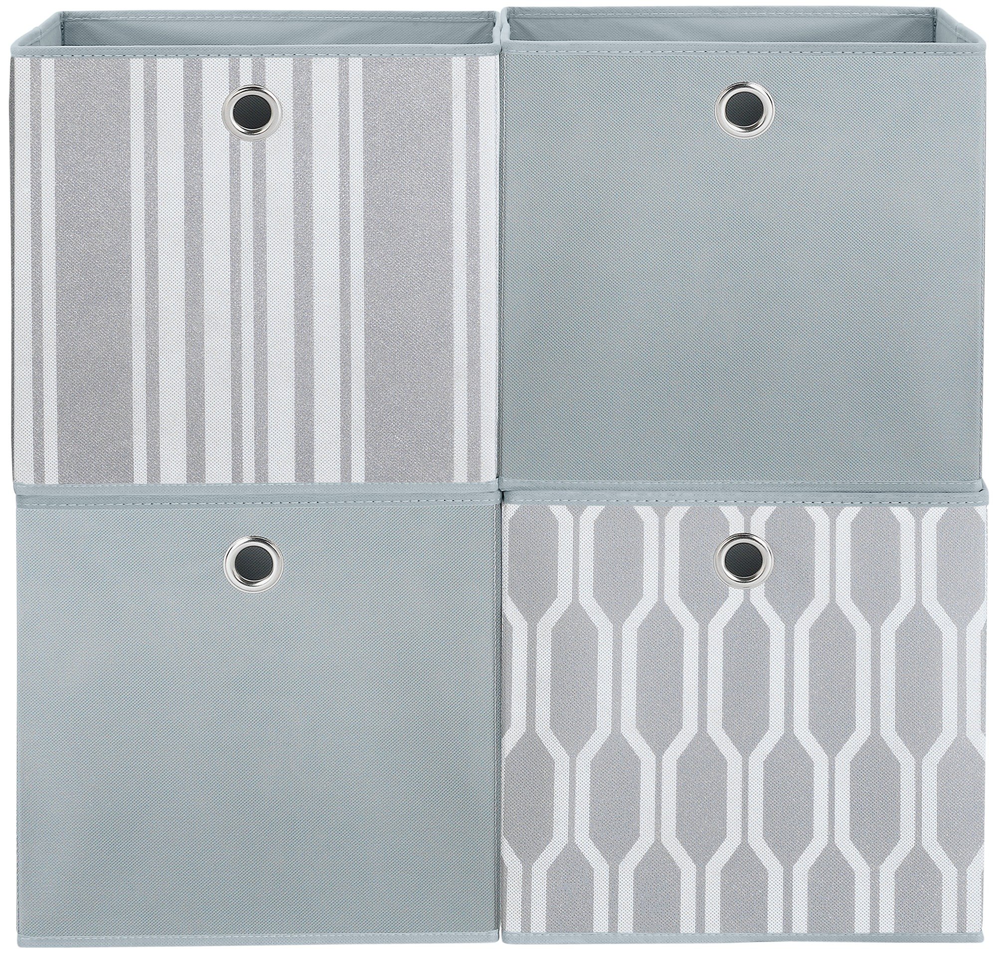 Argos Home Set of 4 Non Woven Boxes - Grey Geo