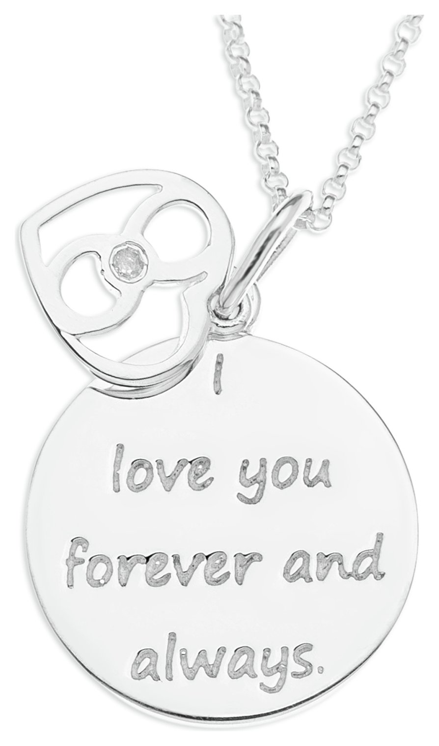 From the Heart Silver Diamond Set Pendant.