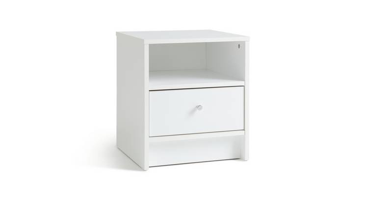 Argos Home Malibu 1 Drawer Bedside Table - White