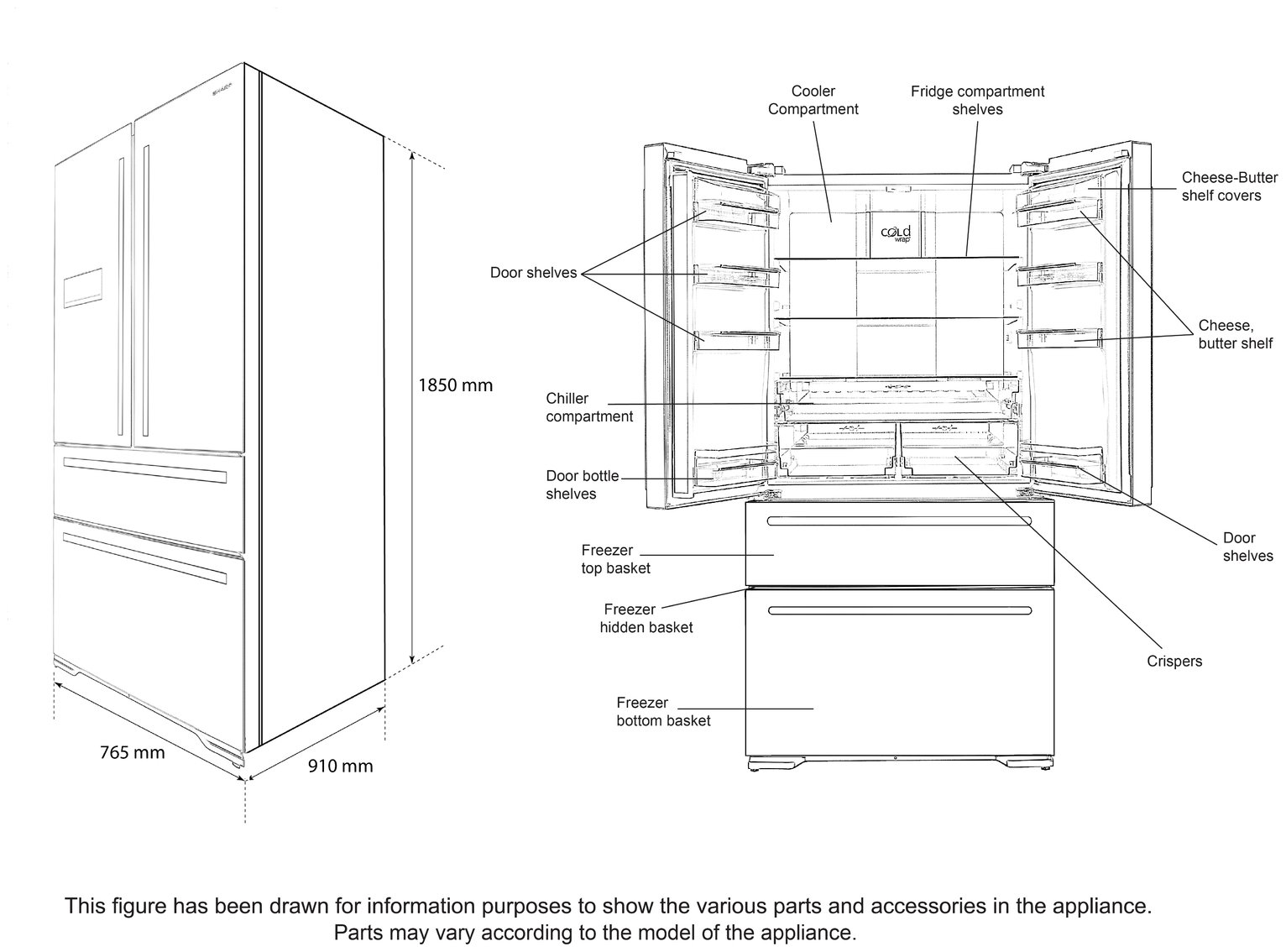 Sharp F1529E0I 2 Drawer Fridge Freezer. Reviews