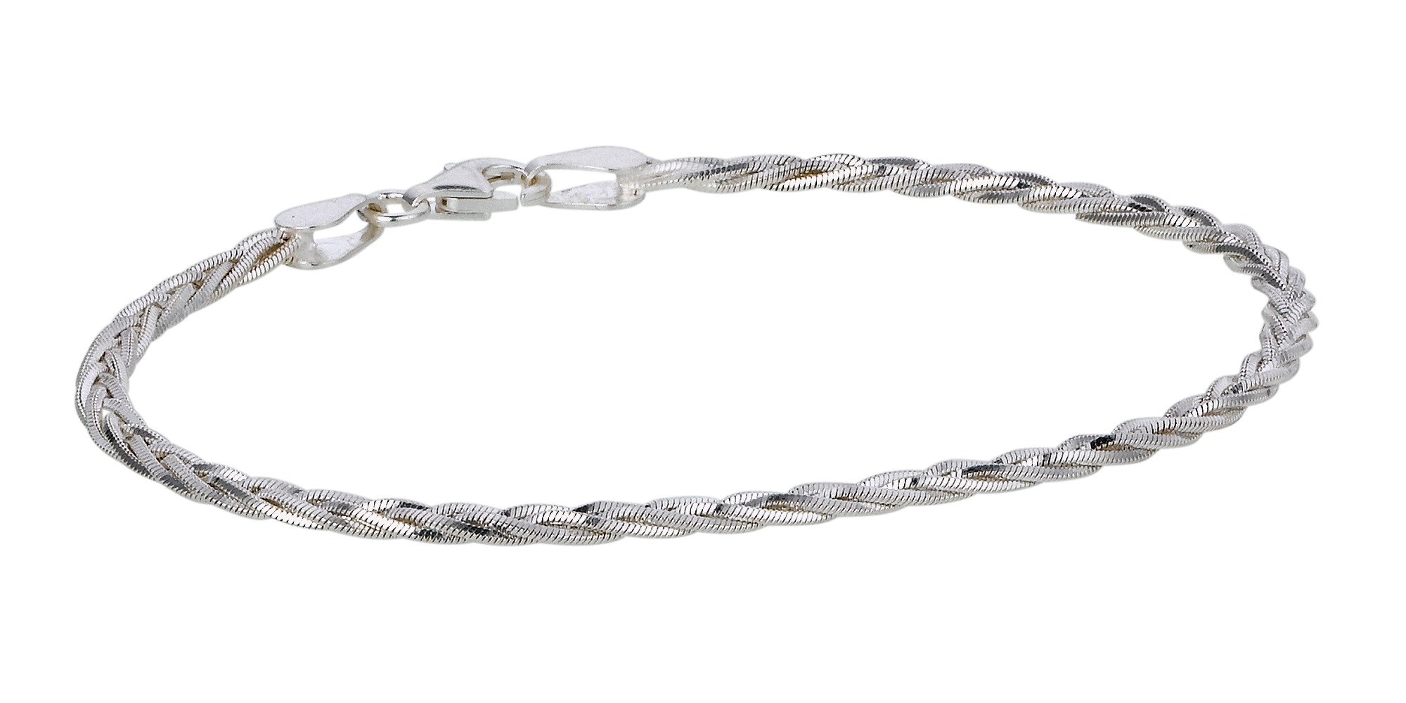 Revere Italian Silver Diamond Cut Snake Chain Bracelet