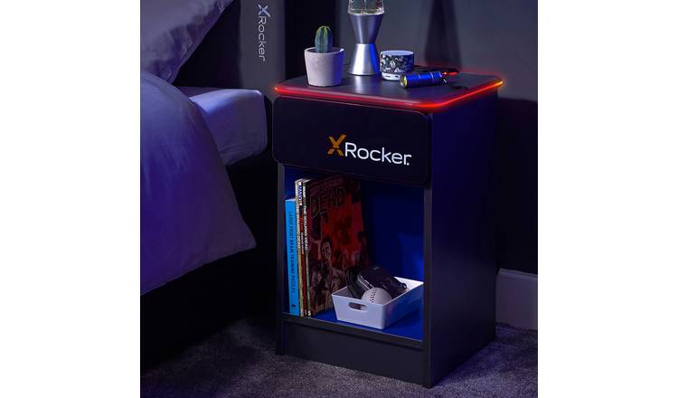 X Rocker Carbon Tek Wireless Charging Bedside Table - Blue