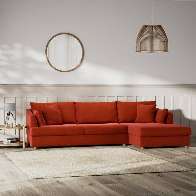 Habitat Holmfirth Right Hand Corner Sofa - Burnt Orange 0