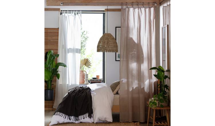 Habitat Plain Voile Curtains Panel - Taupe