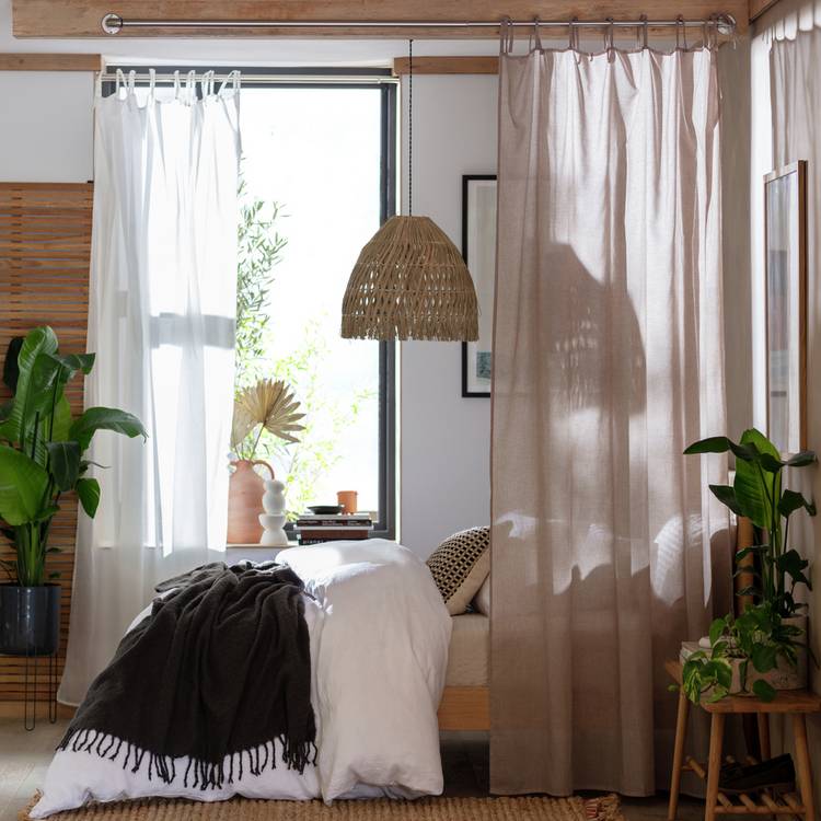 Habitat Plain Voile Curtains Panel - Taupe 0