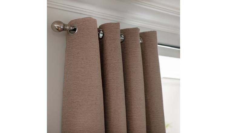 Habitat Plain Slub Chenille Eyelet Curtains - Oatmeal