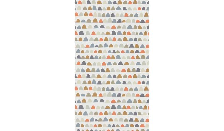 Scion Irregular Half Moon Shape Nutmeg Paprika Jet Wallpaper