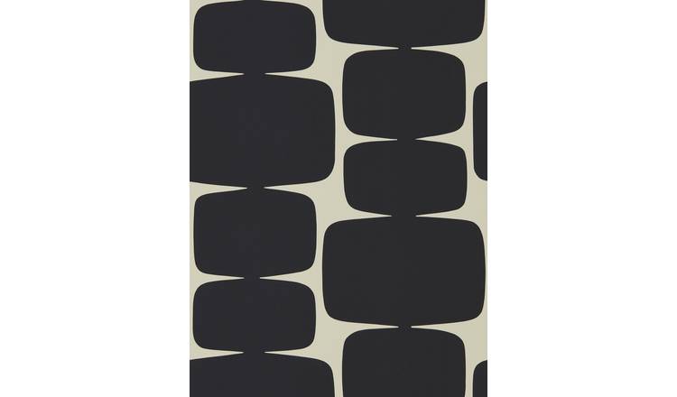 Scion Oversized Abstract Design Black Wallpaper