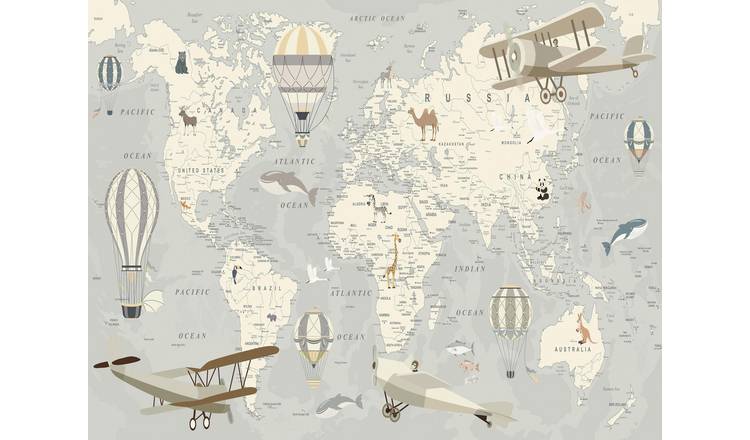 Walltastic Map of the World Kids Wall Mural