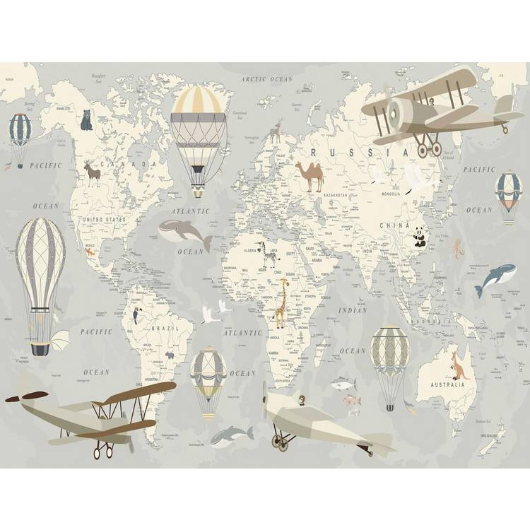 Walltastic Map of the World Kids Wall Mural 0