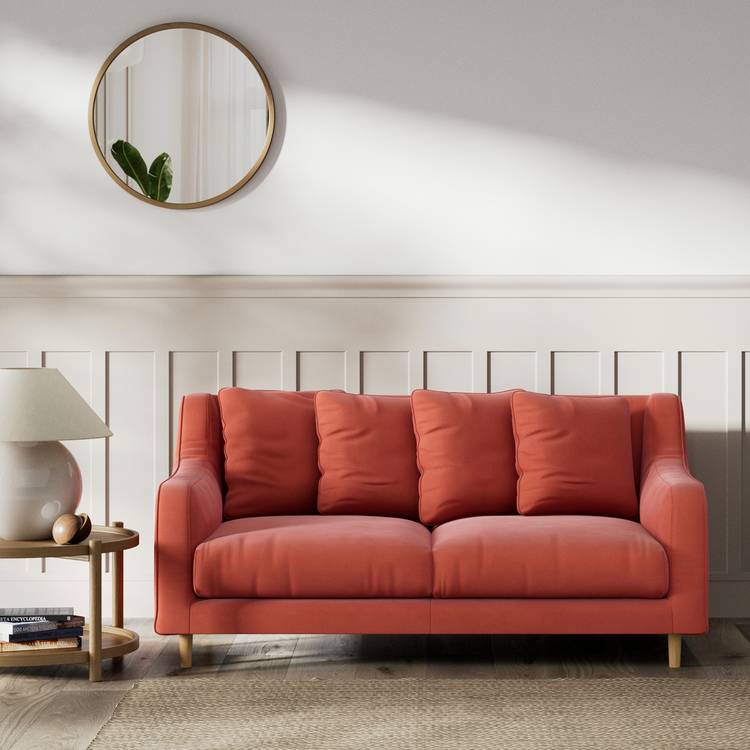 Habitat Swift Fabric 2 Seater Sofa - Papaya  - Ash Leg 0