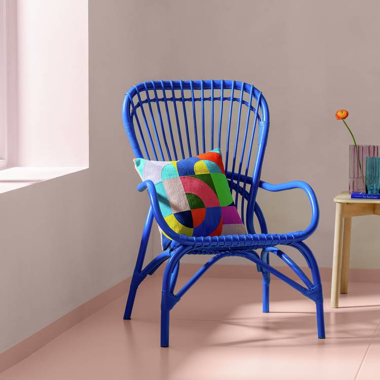 Habitat 60 Wyatt Rattan Chair - Blue 0