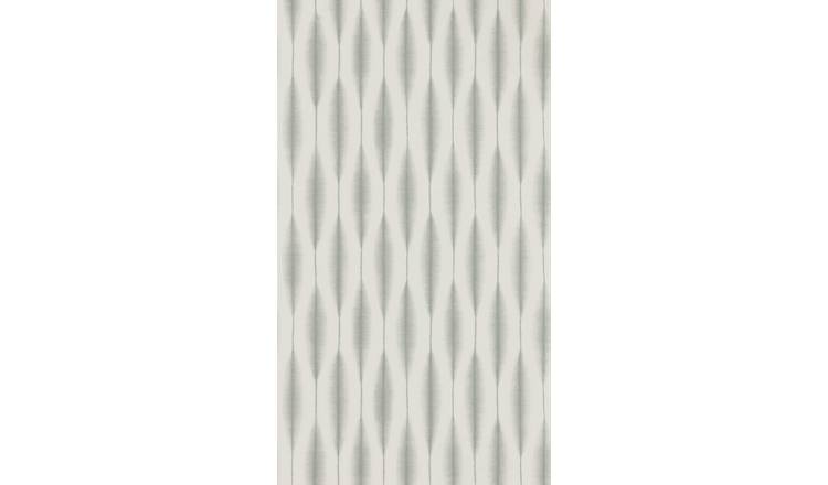 Scion Brushed Ikat Stripe Grey Wallpaper