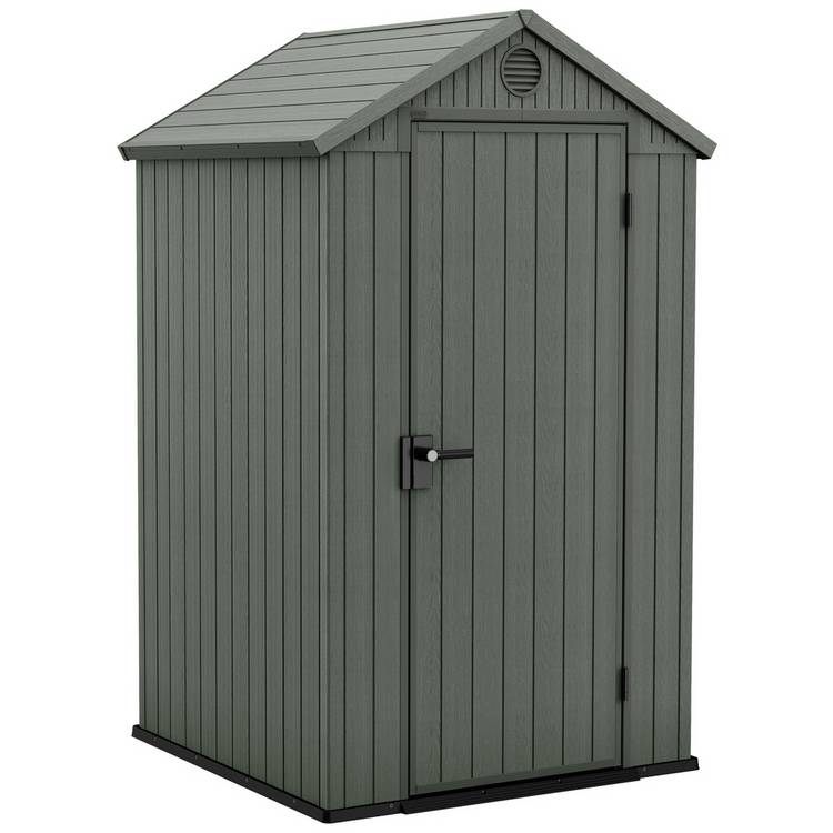 Keter Darwin Plastic Green Apex Shed - 4 x 4ft 0
