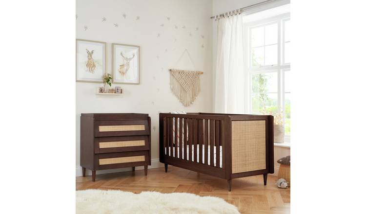 Tutti Bambini Japandi 2Piece Nursery Furniture Set- Walnut