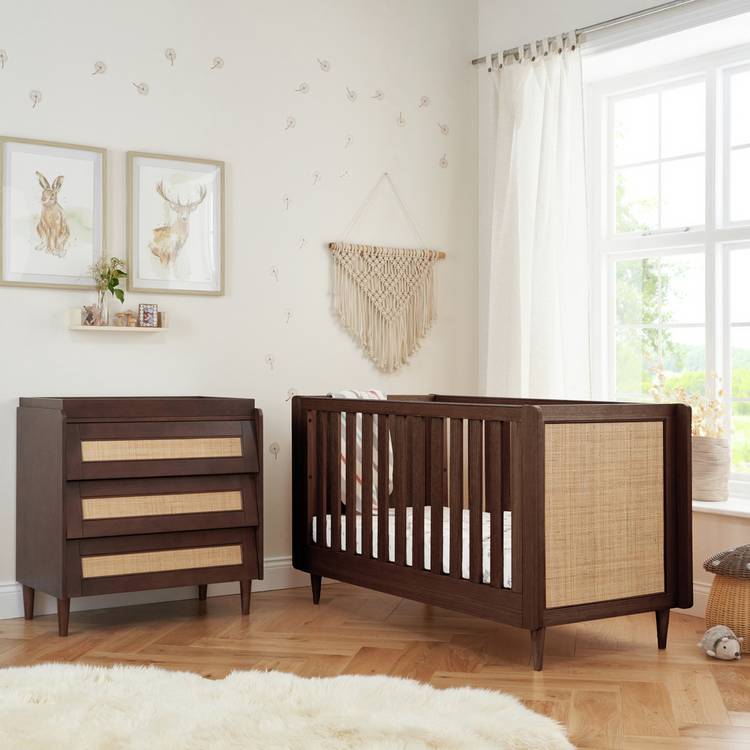 Tutti Bambini Japandi 2Piece Nursery Furniture Set- Walnut 0