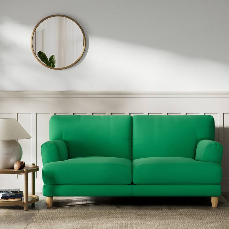 Habitat Askem Fabric 2 Seater Sofa - Emerald Green - Ash Leg 0