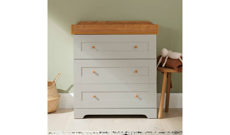 Tutti Bambini Rio Chest Changer Dove Grey - Oak